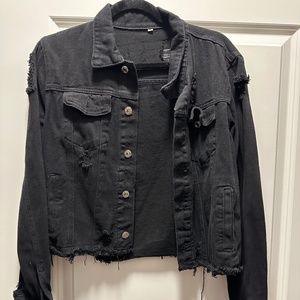 Black ripped Jean jacket